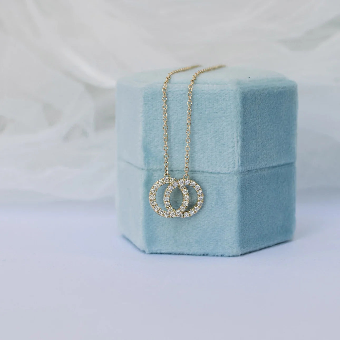 Round Lab Grown Diamond Double Karma Necklace, EF Color, VS Clarity, IGI Certified