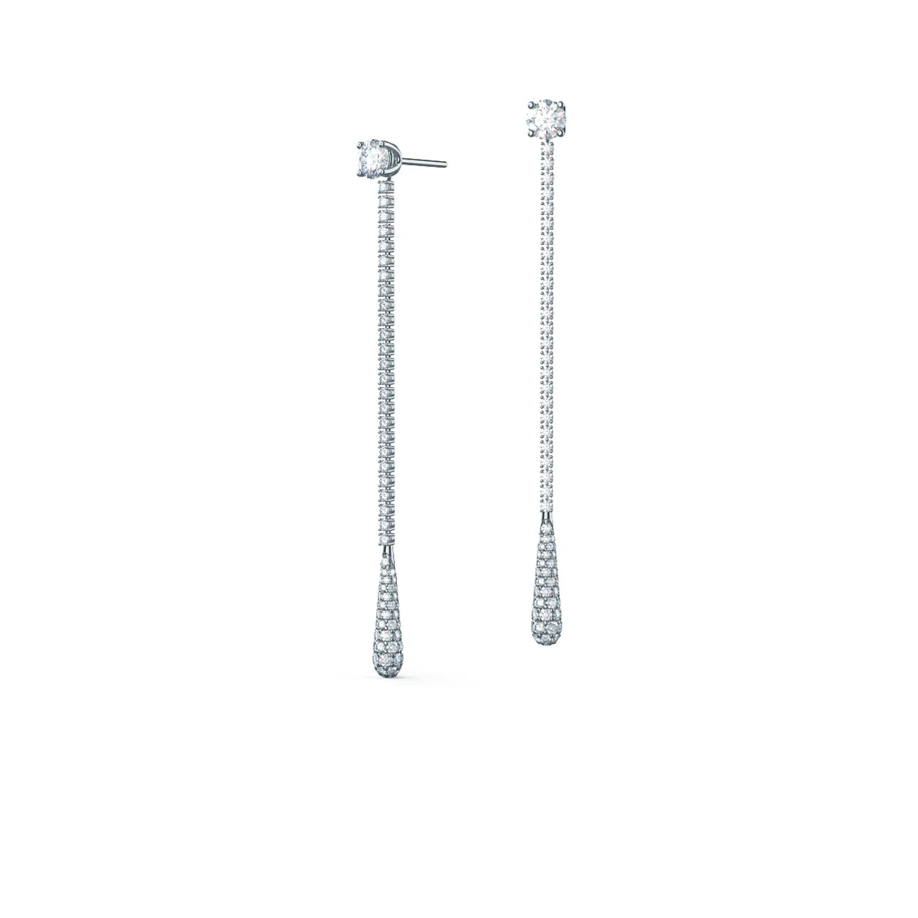 Round Lab Grown Diamond Drop Earring Jackets, EF Color, VS Clarity, IGI Certified