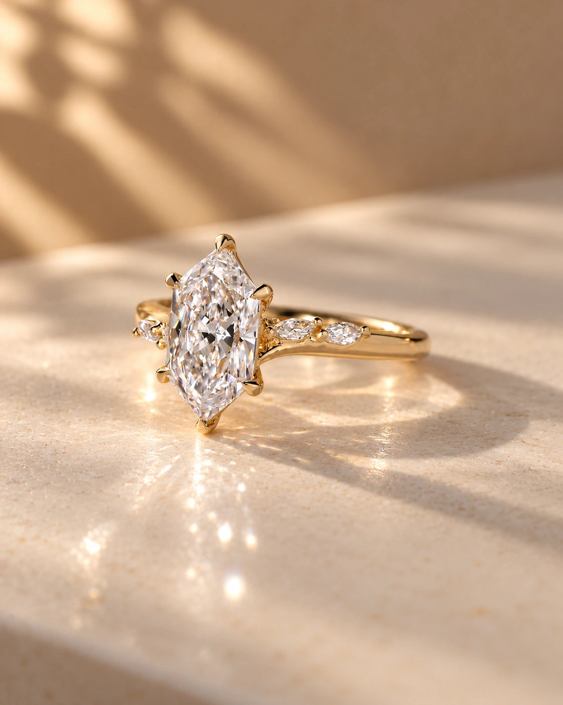Common :: D VVS Dutch Marquise lab grown diamond nature-inspired ring