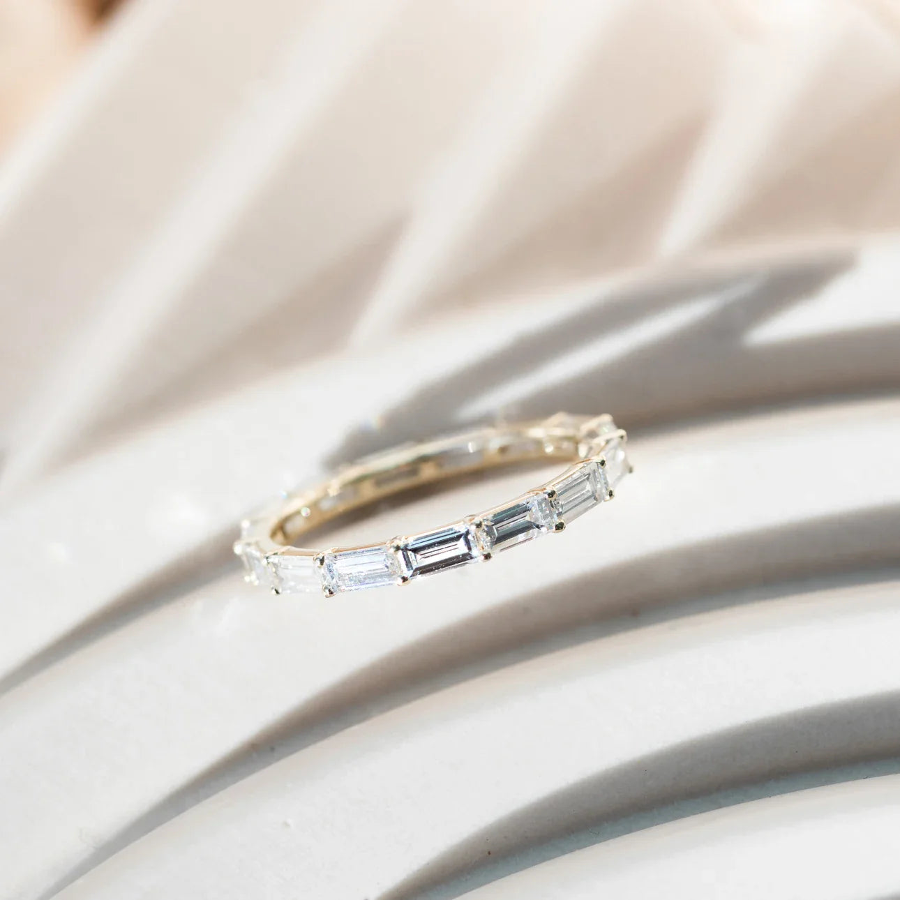 Baguette East-West Lab Grown Diamond Eternity Band, EF Color, VS Clarity, IGI certified