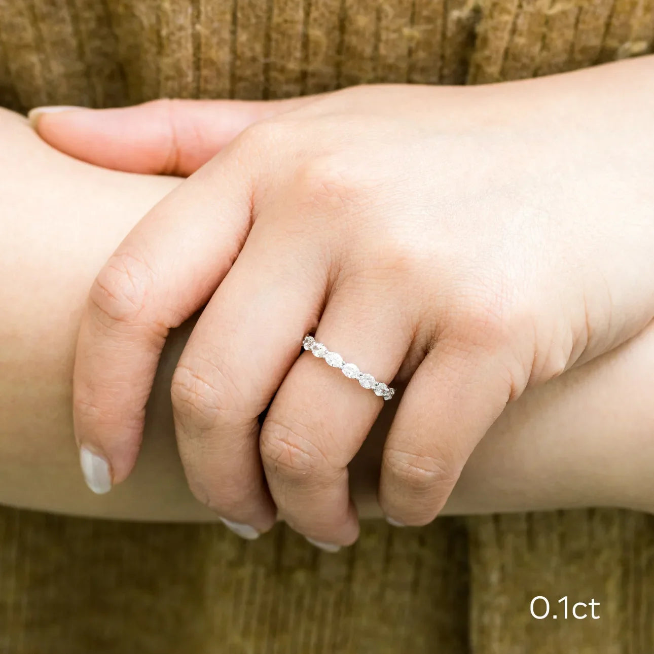 Oval East-West Lab Grown Diamond Eternity Band, EF Color, VS Clarity, IGI Certified