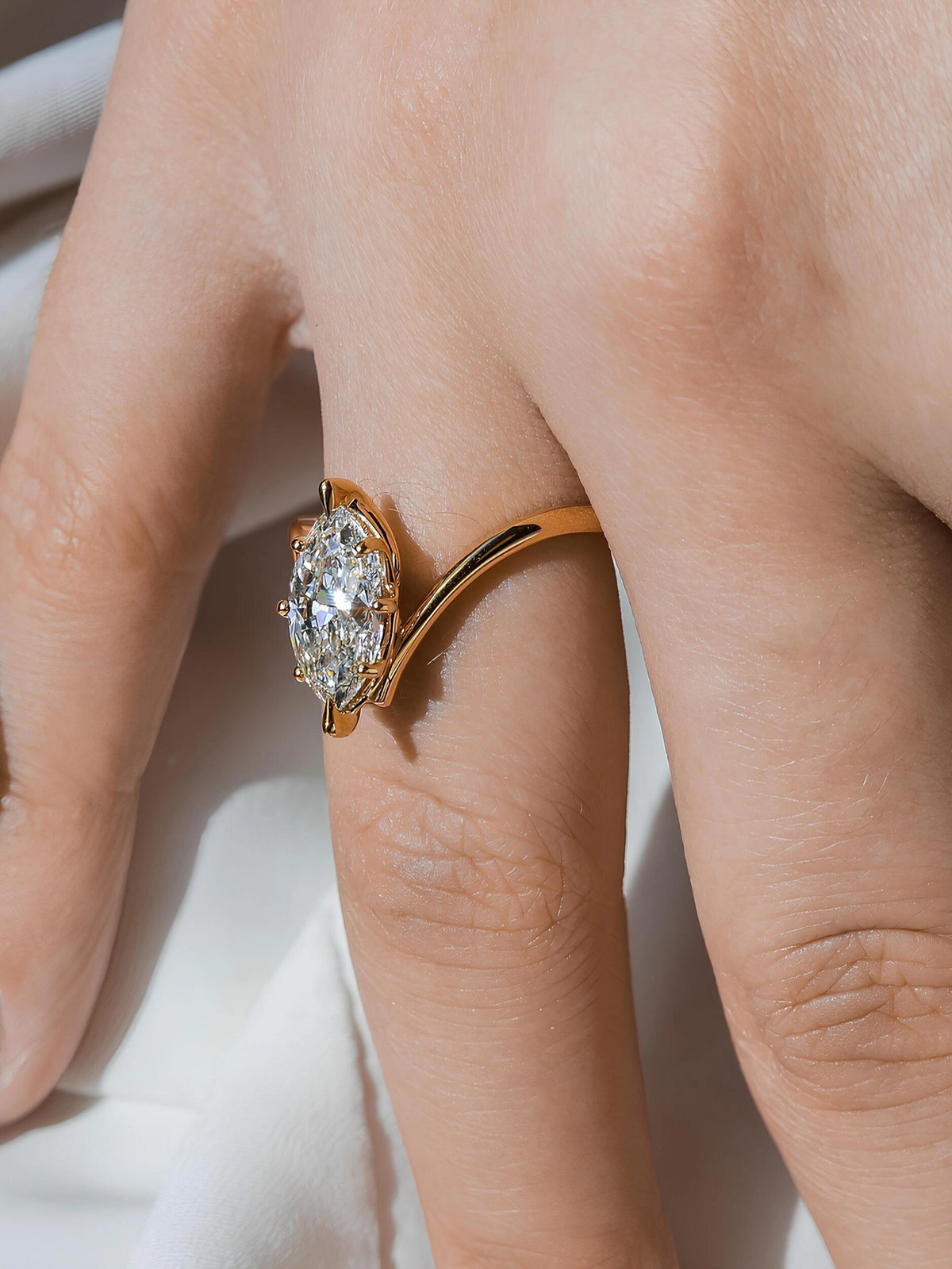 Common :: IGI certified 1.55ct Marquise lab grown diamond solitaire ring