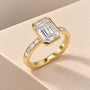 Common :: D E F VVS VS Emerald Lab Grown Diamond Bezel Ring
