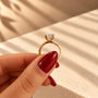 Common :: Emerald lab diamond vintage ring with 0.10TCW Round accents