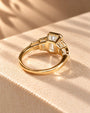 Common :: Vintage Art Deco Emerald engagement ring with four geometric side stones