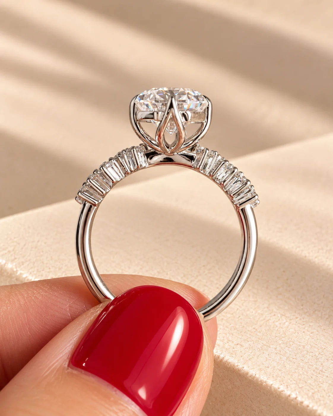 Common :: Emerald and Round Lab Grown Diamond Pave Engagement Ring