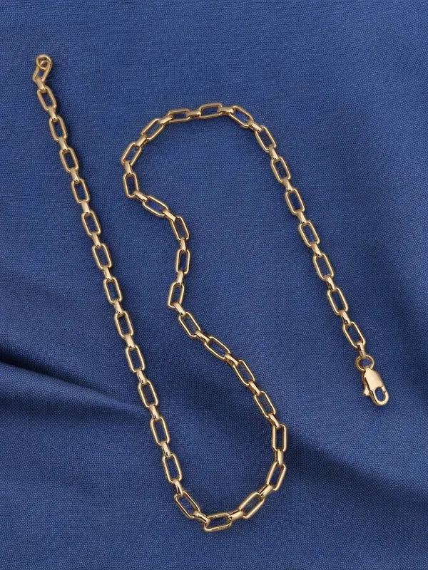 Linked Super Quality Hand-finished Design Golden Color Chain For Men
