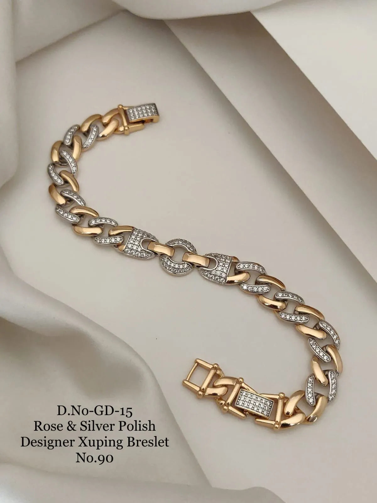 Rose Gold & Silver Polish Designer Xuping Bracelet