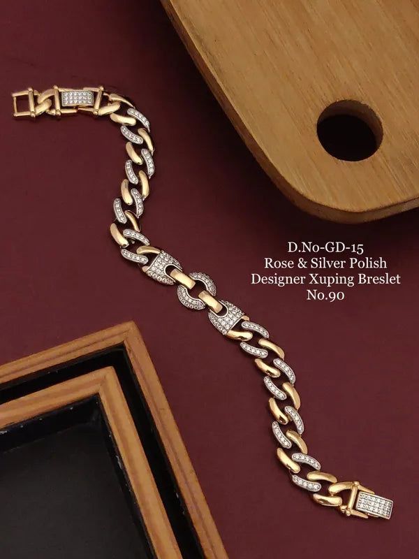 Rose Gold & Silver Polish Designer Xuping Bracelet