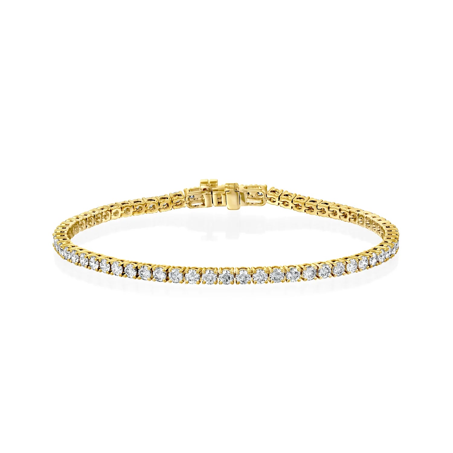 yellow :: round lab grown diamond tennis bracelet IGI certified