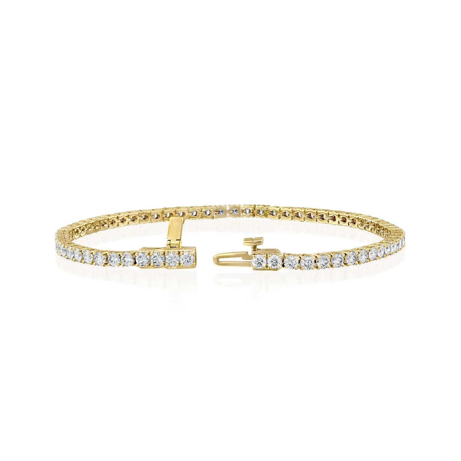 yellow :: lab grown diamond tennis bracelet round brilliant diamonds