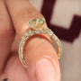 Common :: VVS VS Green Oval lab grown diamond vintage ring