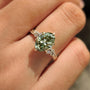 Common :: Green Oval engagement ring available in Silver Gold and Platinum