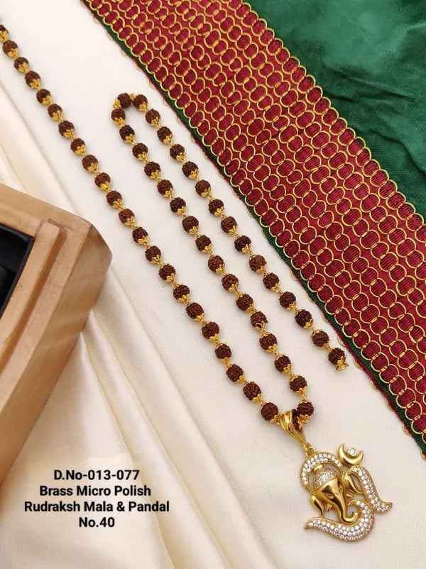 Brass Micro Polish Rudraksh Mala