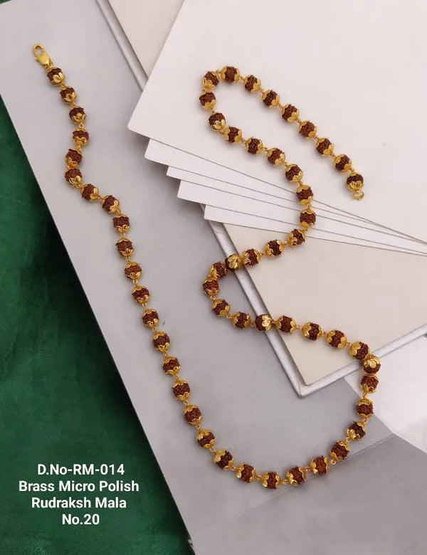 Brass Micro Polish Rudraksh Mala