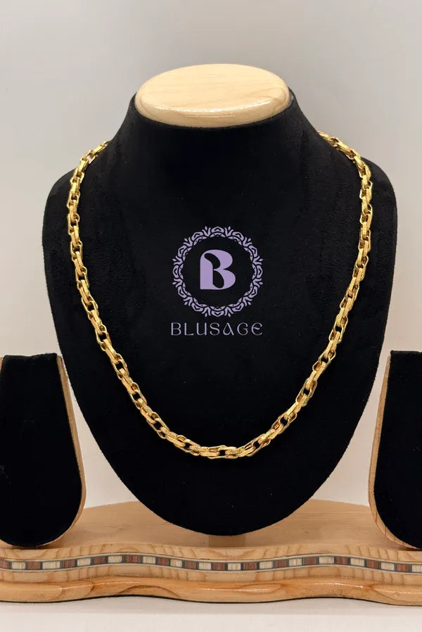 Micro Gold Plated Simple Stylish link High-Quality Chain for Men & Boys