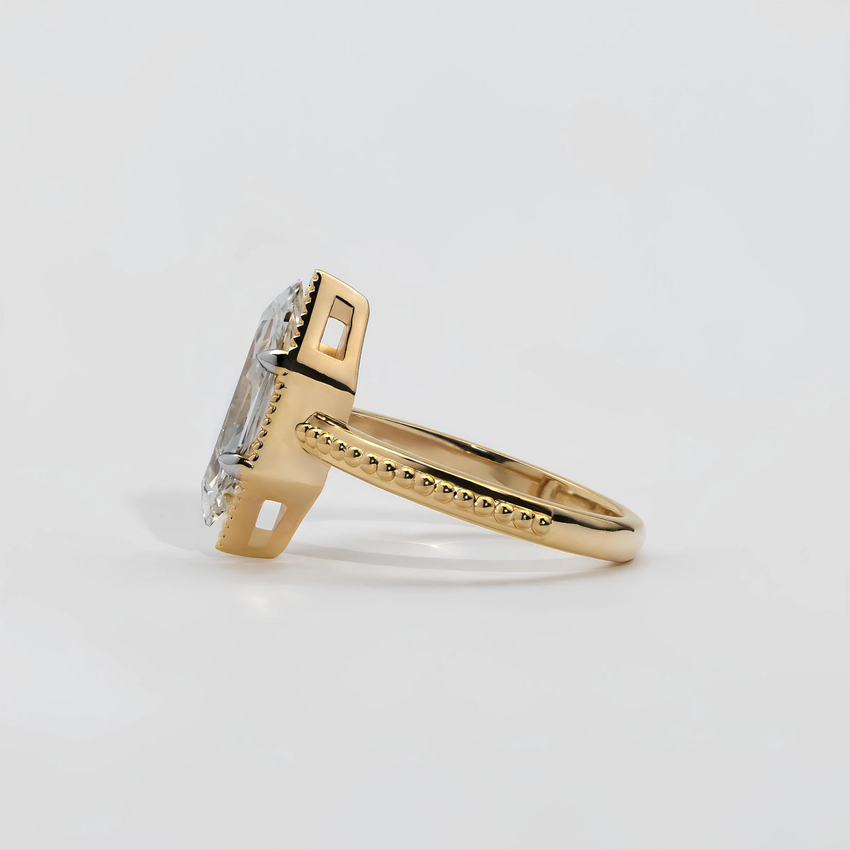 Common :: Dutch Marquise solitaire engagement ring with detailed metal frame