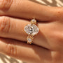 Common :: Nature inspired Oval diamond ring with two Pear accent diamonds
