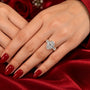Common :: 8TCW Oval Pave engagement ring with 4.70MM width