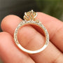 Common :: Excellent cut Green Oval lab diamond engagement ring