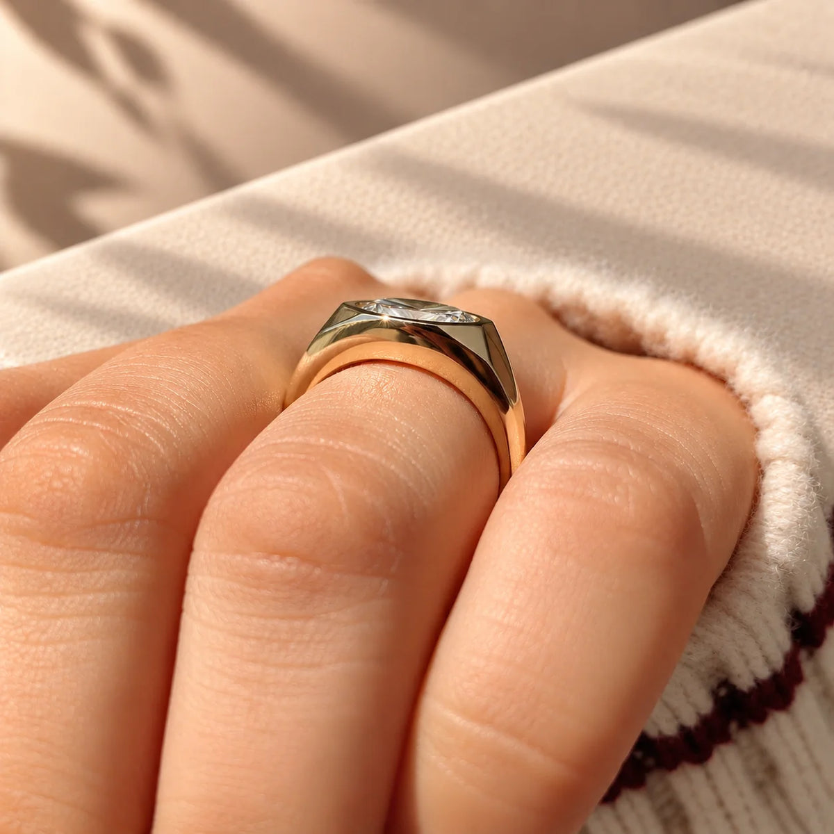 Common :: VVS VS 2CT Marquise bezel solitaire engagement ring