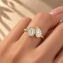 Common :: 2.5 carat Pear and Emerald lab grown diamond Toi Et Moi ring