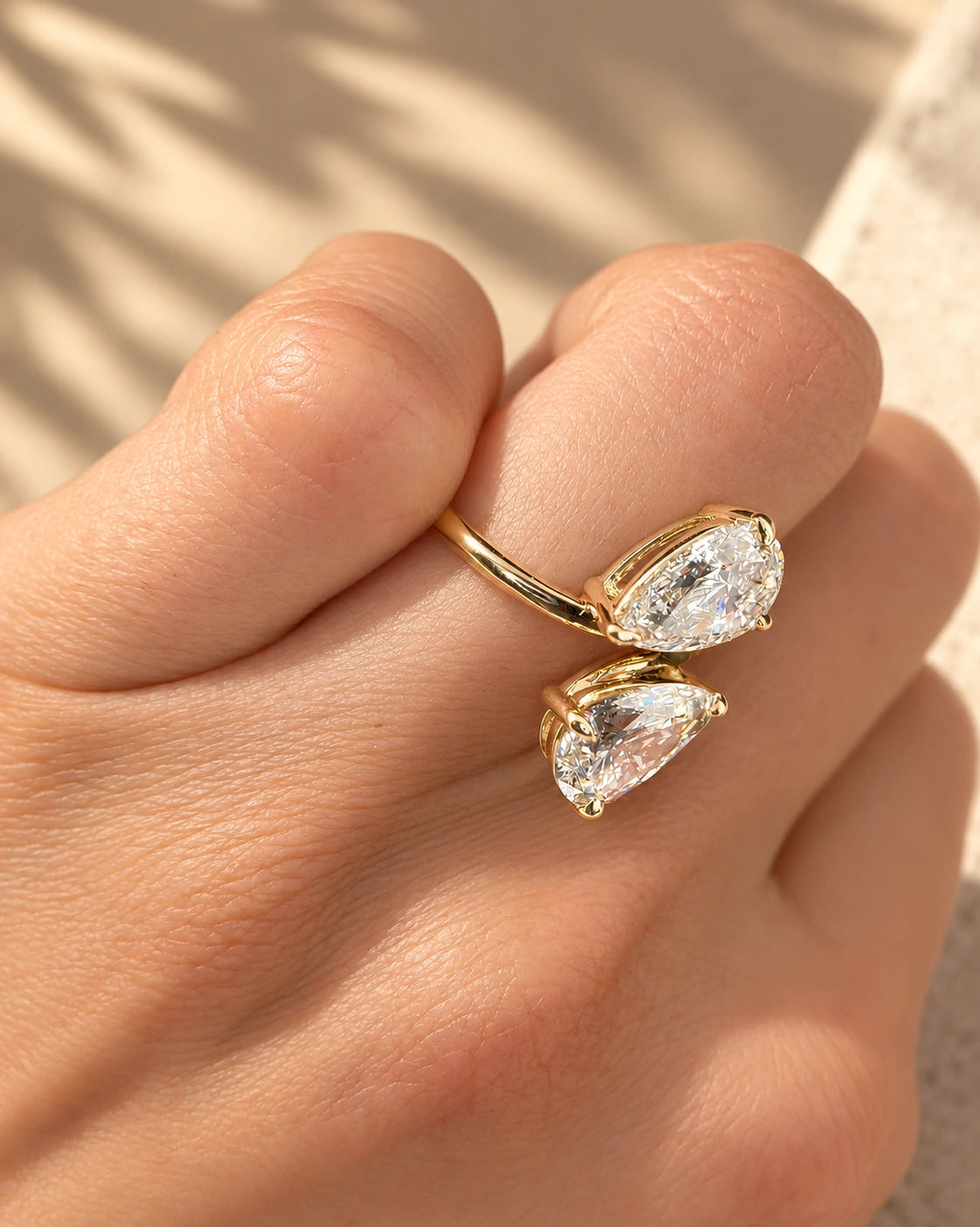 Common :: Pear and Pear two stone lab grown diamond engagement ring