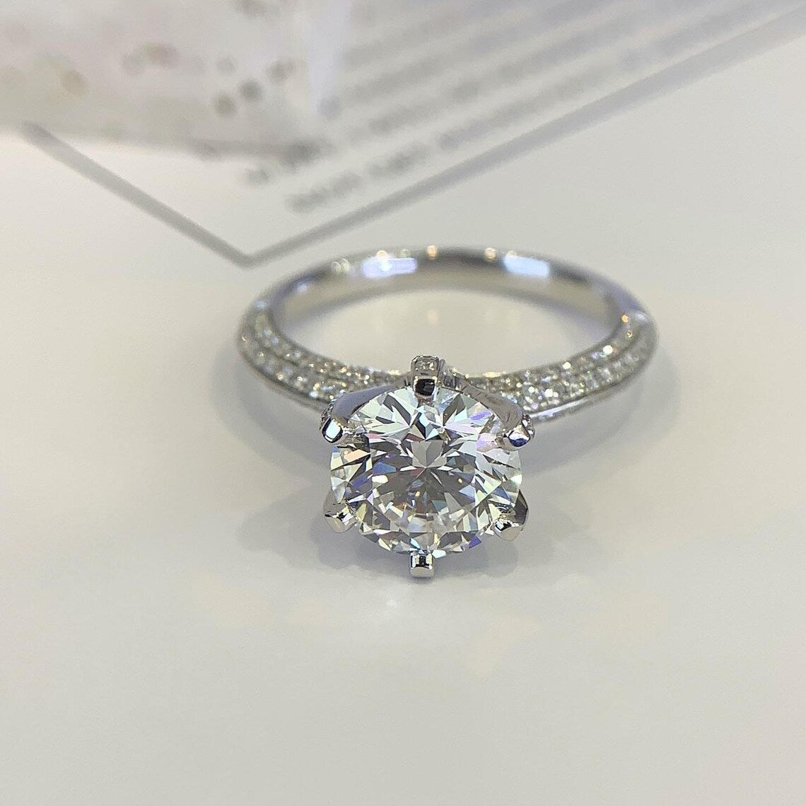3.00tcw Round Lab Grown Diamond Halo Engagement Ring | IGI Certified | Custom Gold or Platinum