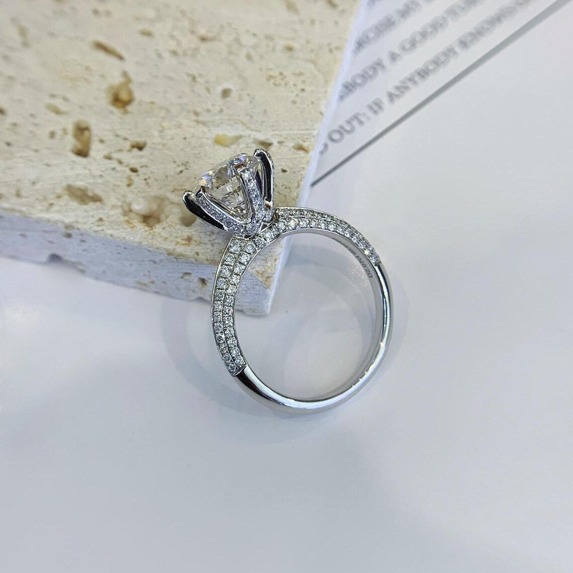 3.00tcw Round Lab Grown Diamond Halo Engagement Ring | IGI Certified | Custom Gold or Platinum