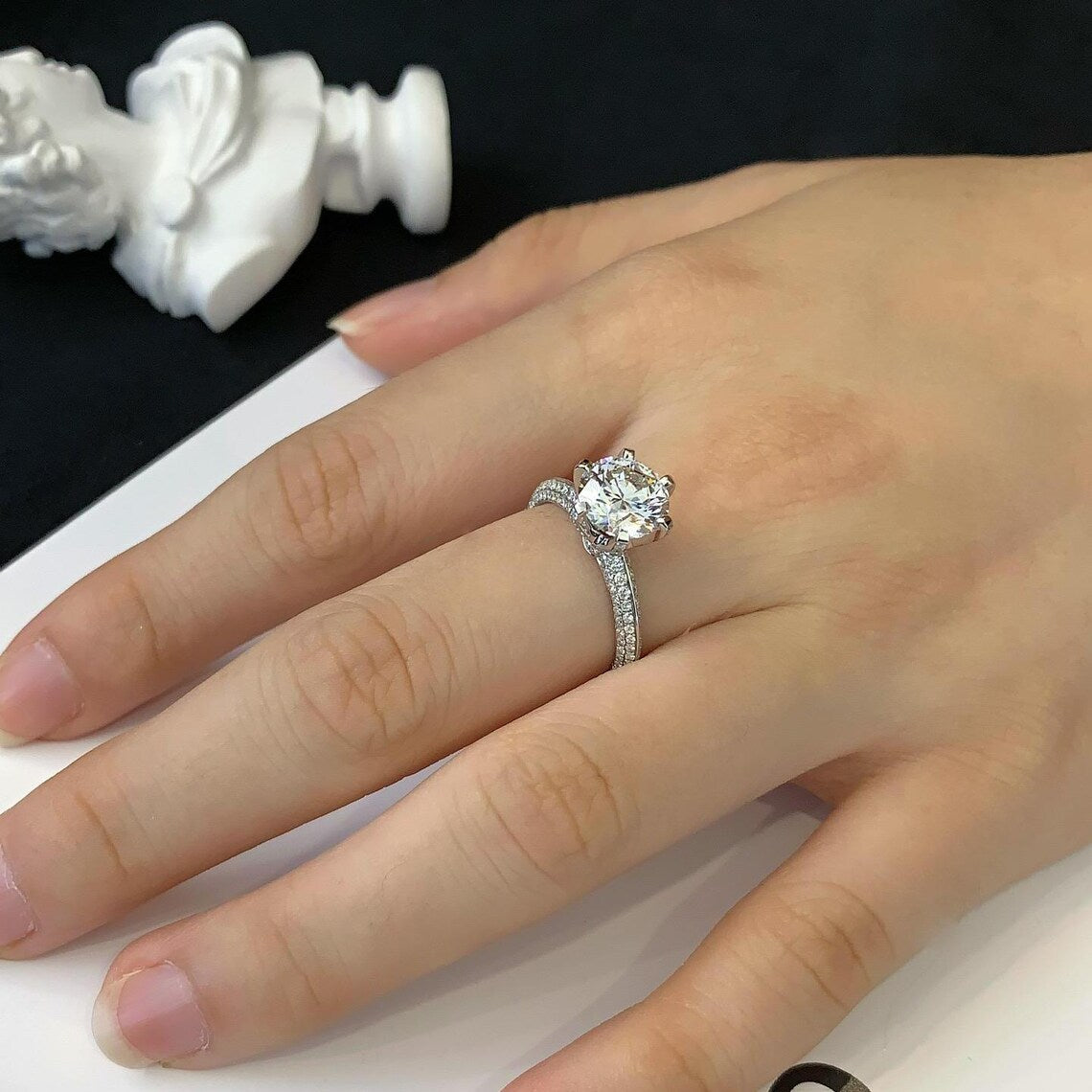 3.00tcw Round Lab Grown Diamond Halo Engagement Ring | IGI Certified | Custom Gold or Platinum