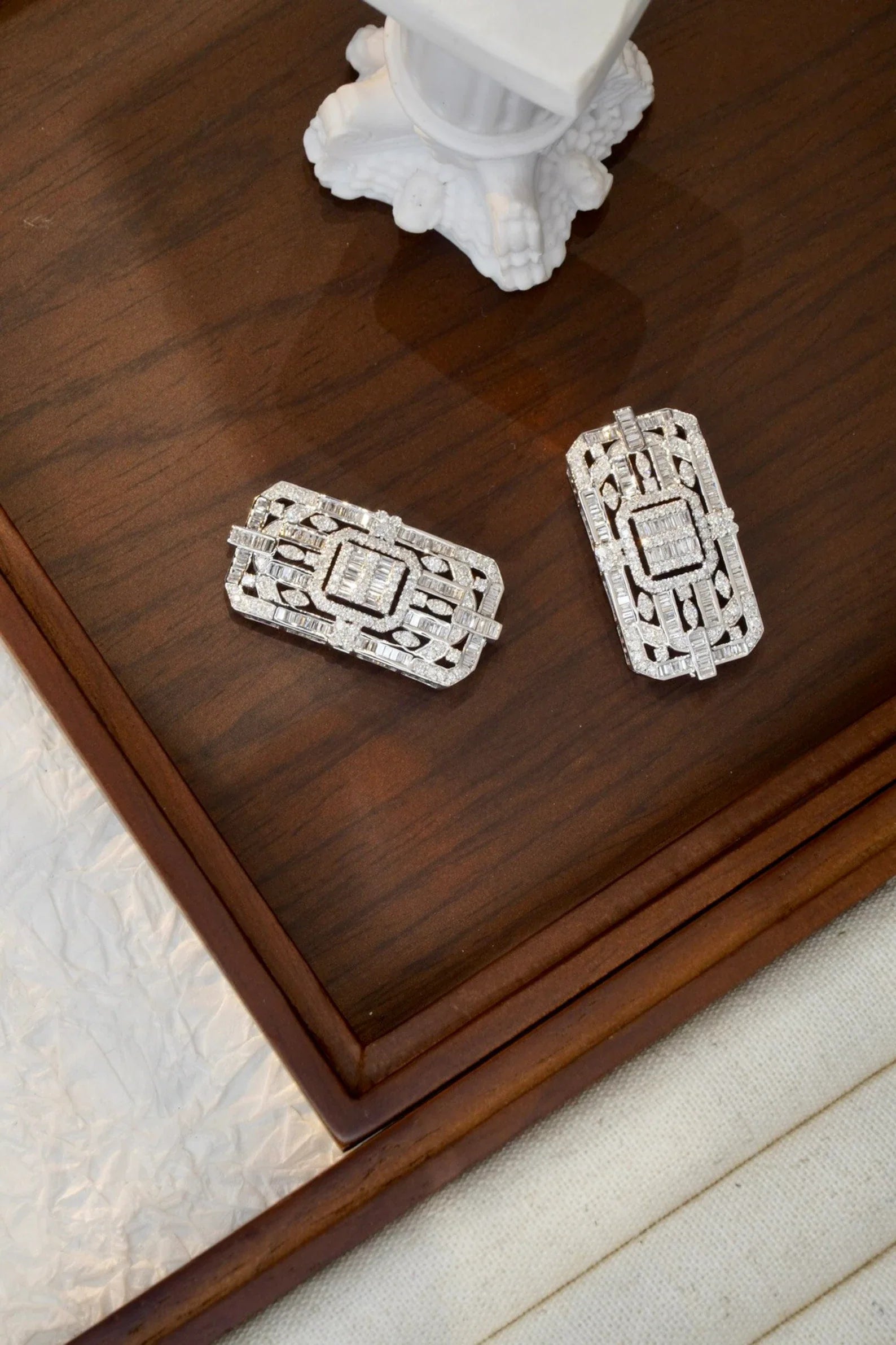 Diamond Bracelet with Diamond Clasp and Alligator Strap