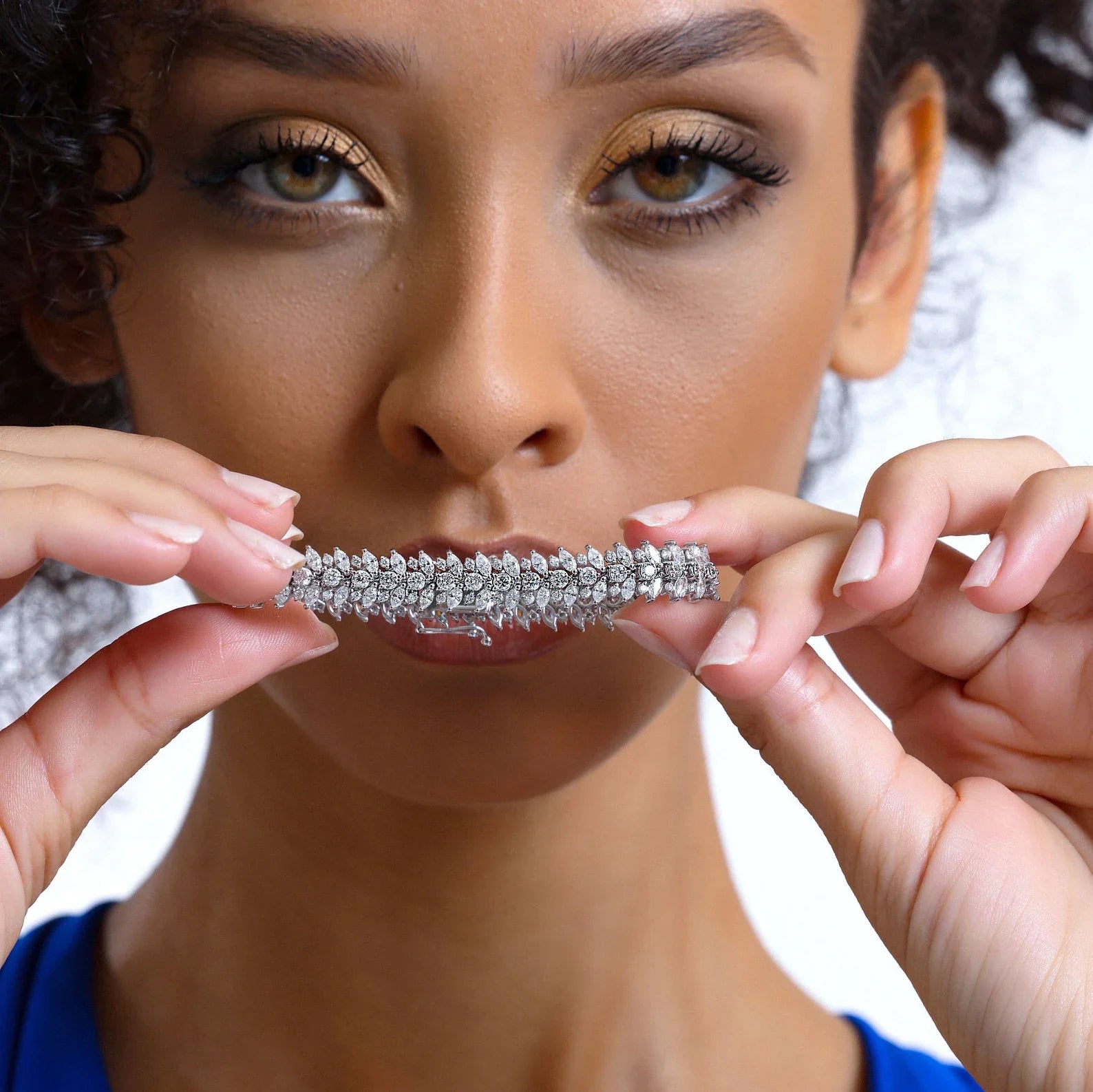 Round and Marquise 9.50tcw Lab Grown Diamond Elegant Tennis Bracelet, EF Color, VS Clarity, IGI Certified