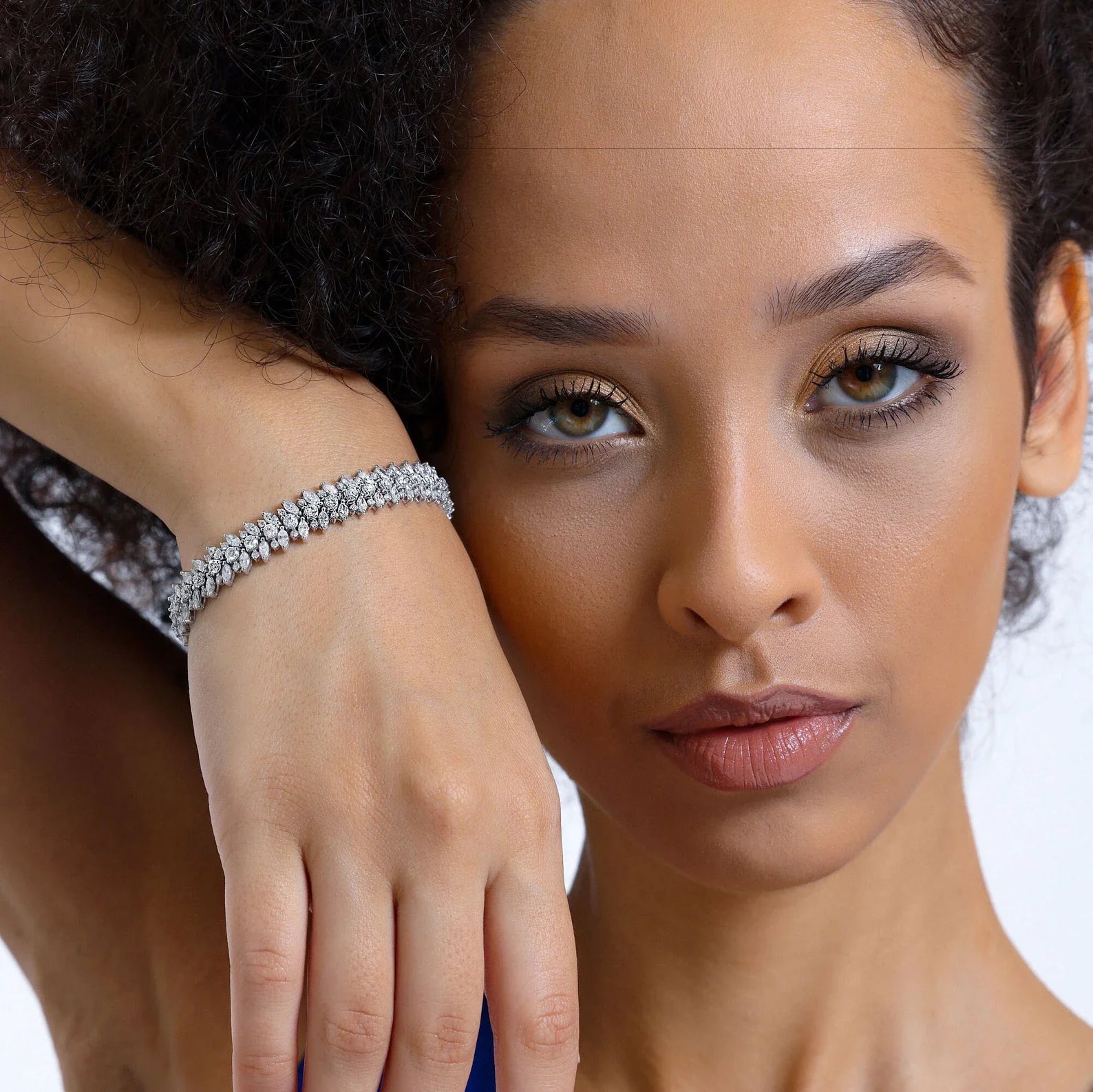 Round and Marquise 9.50tcw Lab Grown Diamond Elegant Tennis Bracelet, EF Color, VS Clarity, IGI Certified