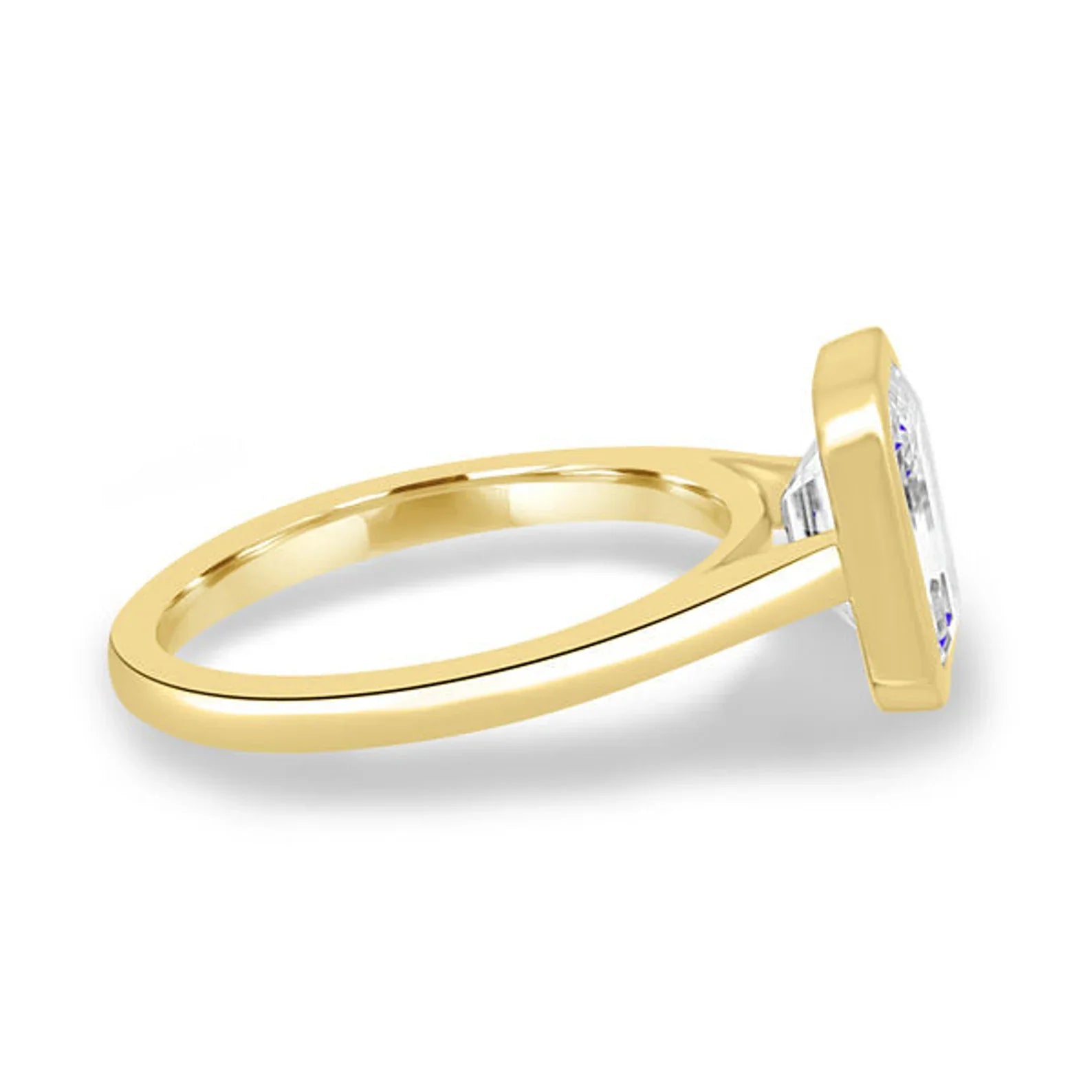 Emerald 2.00ct Lab Diamond Bezel Set Cathedral Engagement Ring | IGI Certified | Gold Options