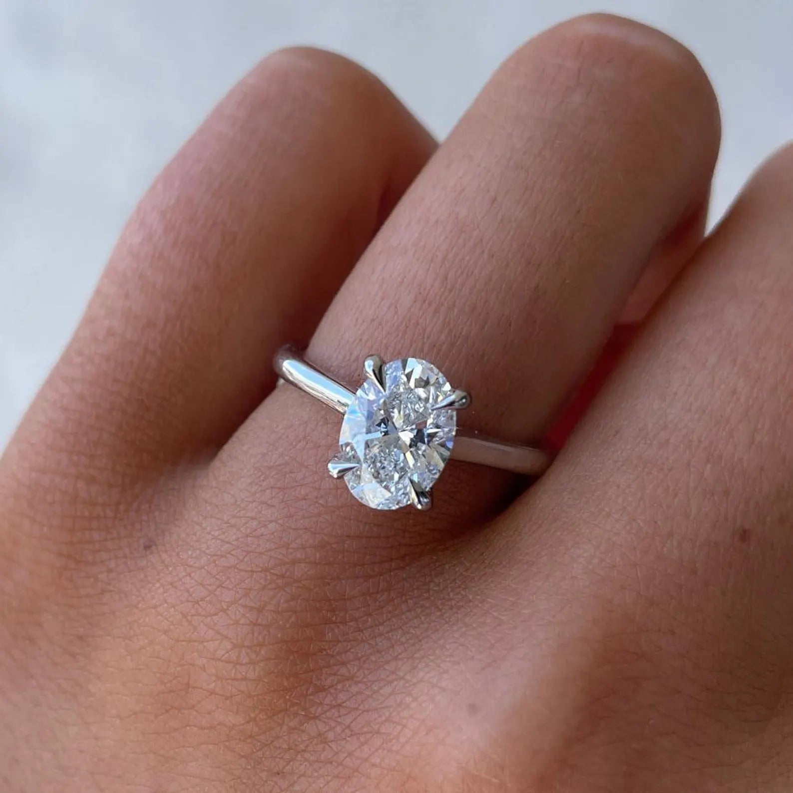 Oval 2.50tcw Lab Diamond Cathedral Hidden Halo Ring | IGI Certified | D-E-F | VVS–VS Clarity