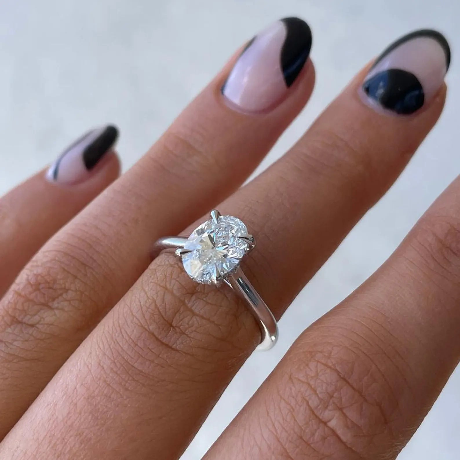 Oval 2.50tcw Lab Diamond Cathedral Hidden Halo Ring | IGI Certified | D-E-F | VVS–VS Clarity