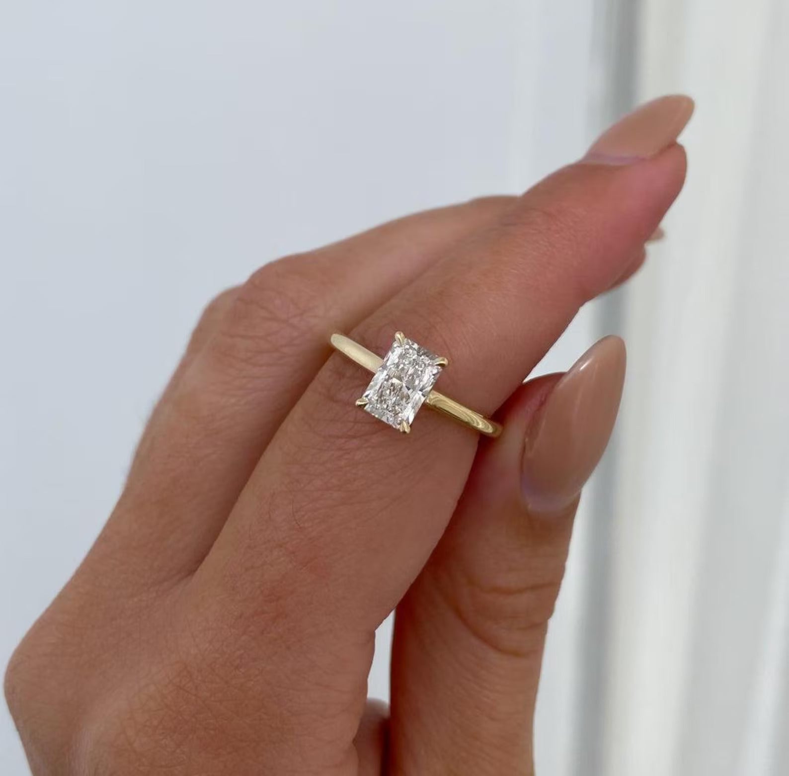 Radiant 2.50ct Lab Diamond Trellis Solitaire Ring | IGI Certified | D-E-F Color | VVS–VS Clarity