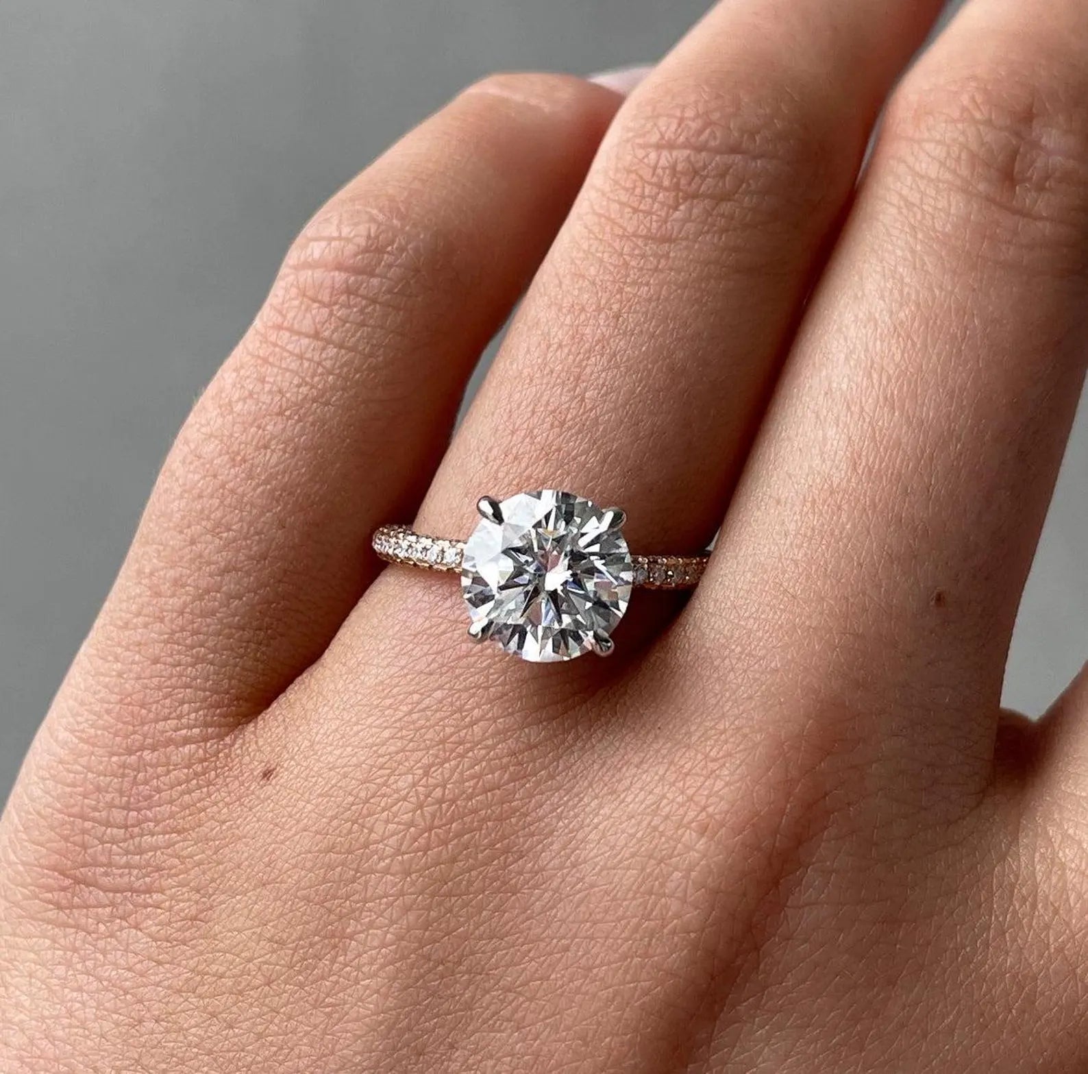 3.60tcw Round Lab Diamond Hidden Halo Engagement Ring | IGI Certified | D-E-F | VVS–VS