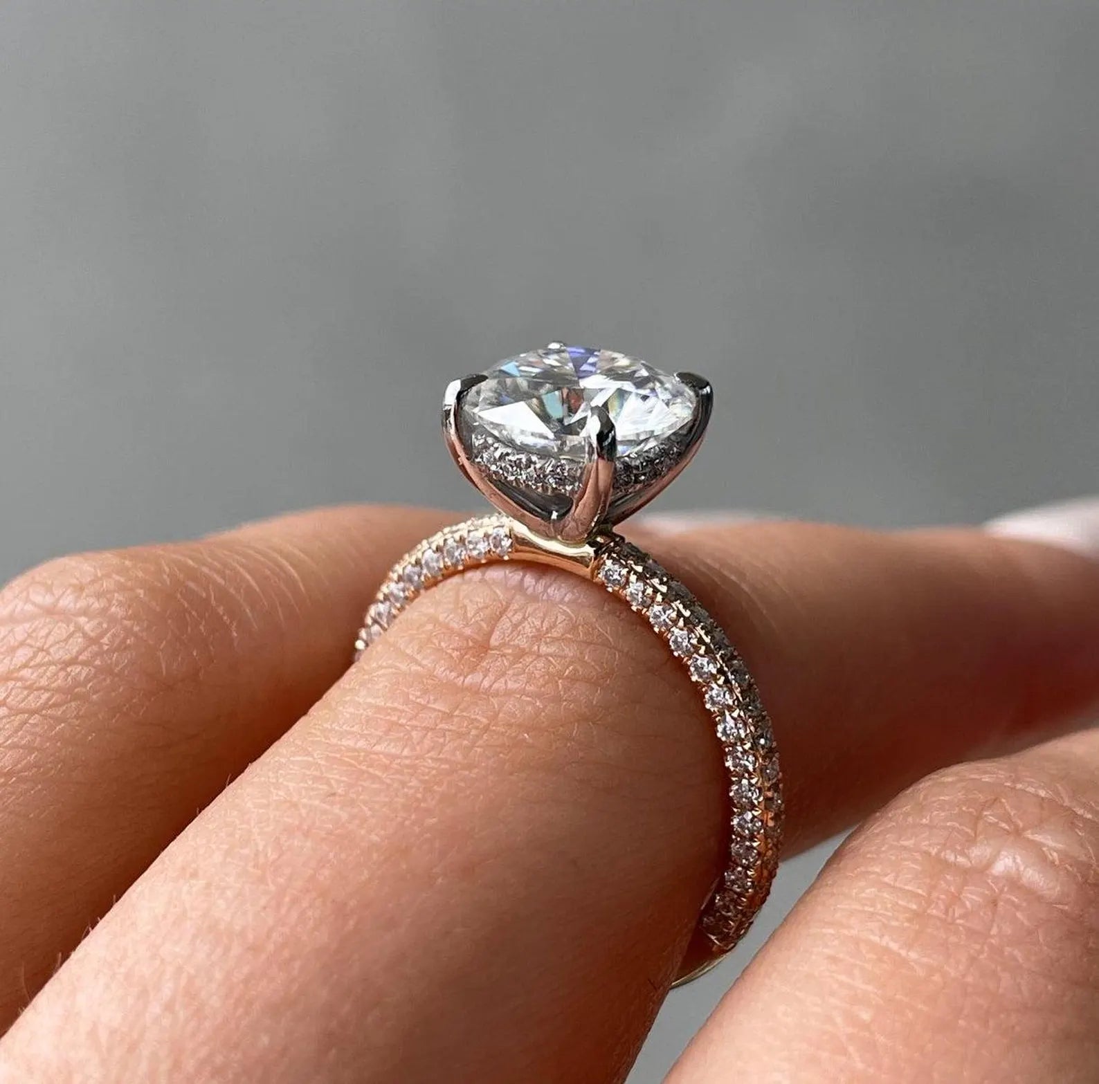 3.60tcw Round Lab Diamond Hidden Halo Engagement Ring | IGI Certified | D-E-F | VVS–VS