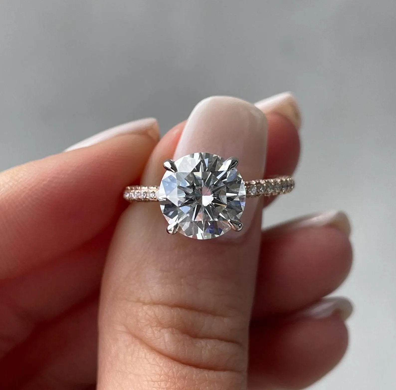 3.60tcw Round Lab Diamond Hidden Halo Engagement Ring | IGI Certified | D-E-F | VVS–VS