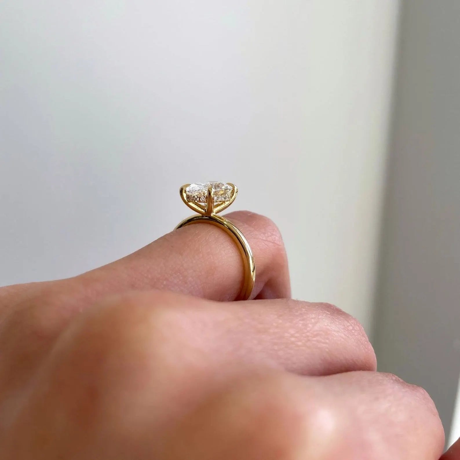 2.60tcw Oval Lab Diamond Solitaire Engagement Ring | Hidden Halo | IGI Certified | DEF VVS–VS