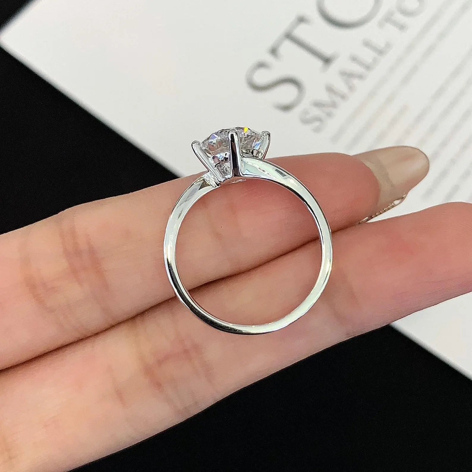 2ct Lab Grown Round Diamond Engagement Ring | Modern Bypass Setting | IGI Certified | White, Yellow, Rose Gold