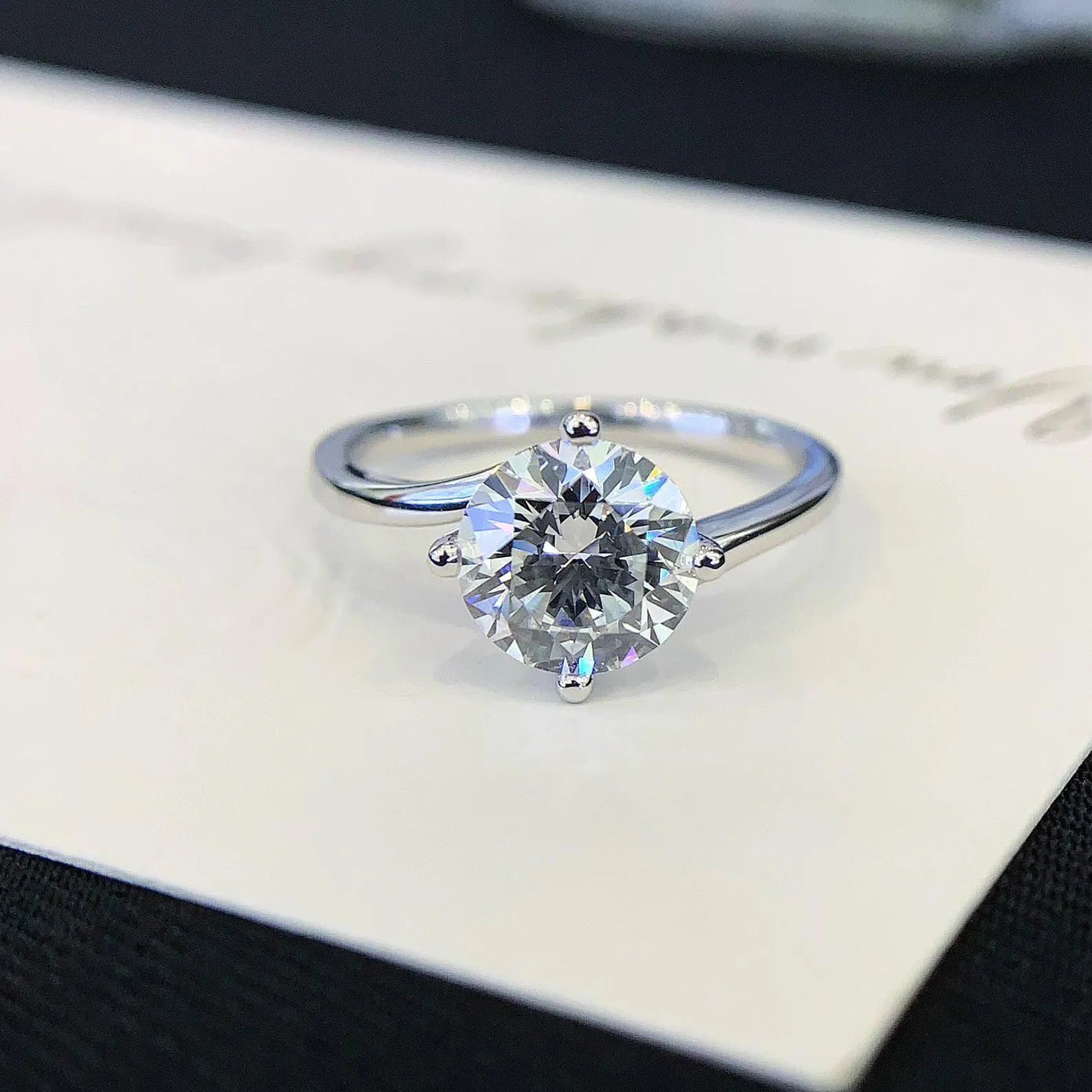 2ct Lab Grown Round Diamond Engagement Ring | Modern Bypass Setting | IGI Certified | White, Yellow, Rose Gold