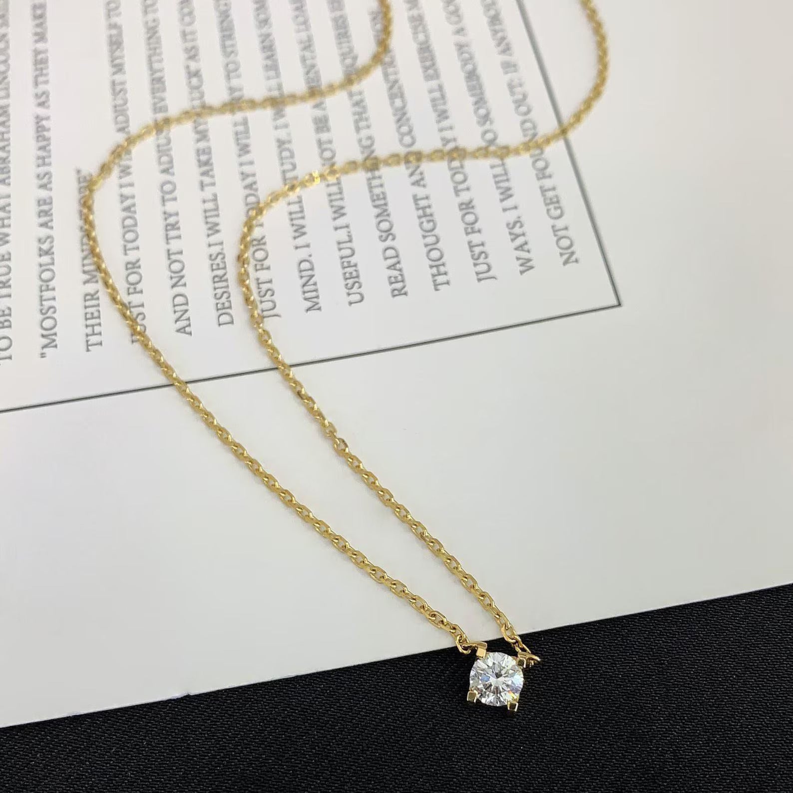 Round 0.40ct Lab Diamond C De Cartier Necklace | IGI Certified | EF VS | Custom Gold