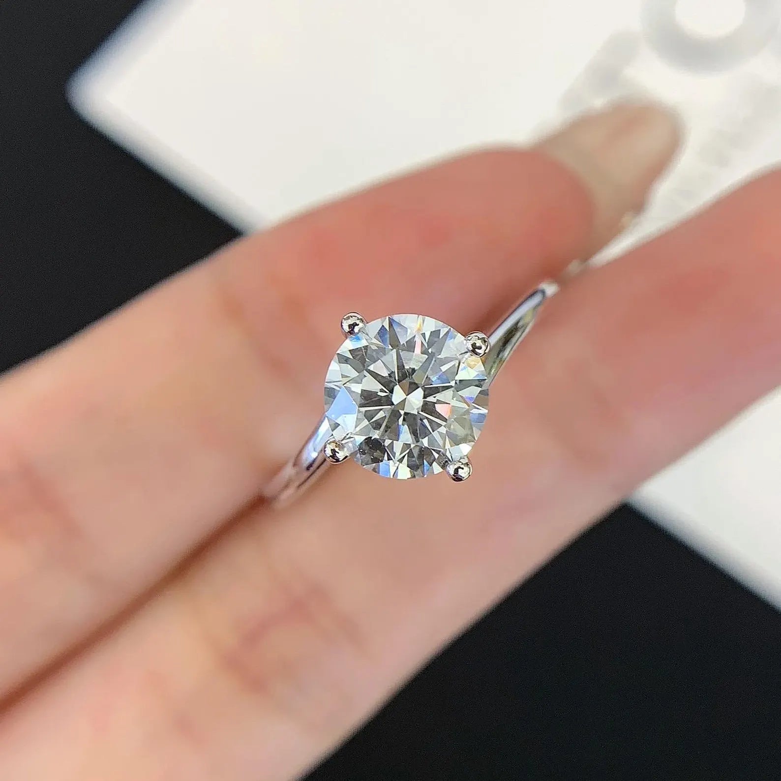 2ct Lab Grown Round Diamond Engagement Ring | Modern Bypass Setting | IGI Certified | White, Yellow, Rose Gold