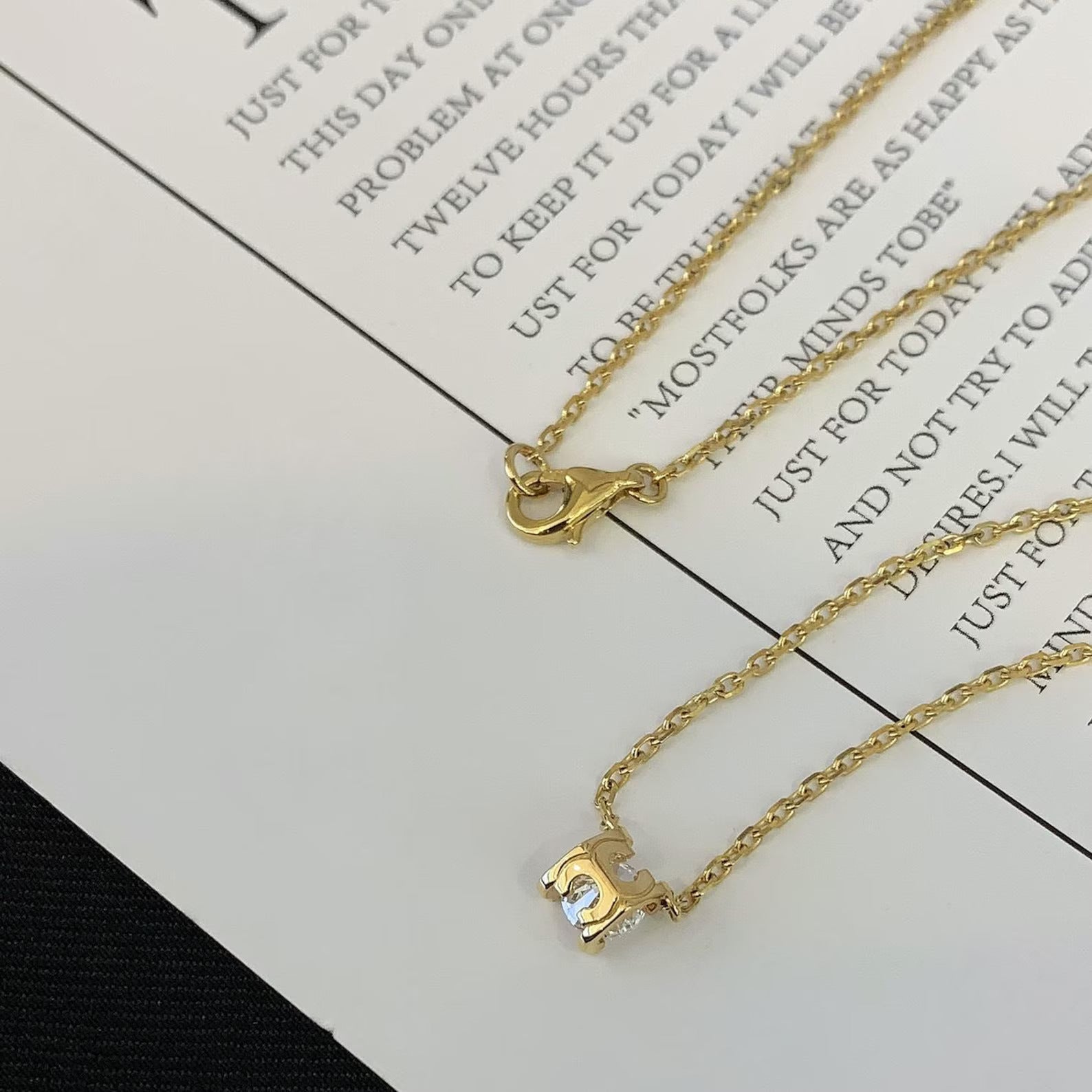 Round 0.40ct Lab Diamond C De Cartier Necklace | IGI Certified | EF VS | Custom Gold