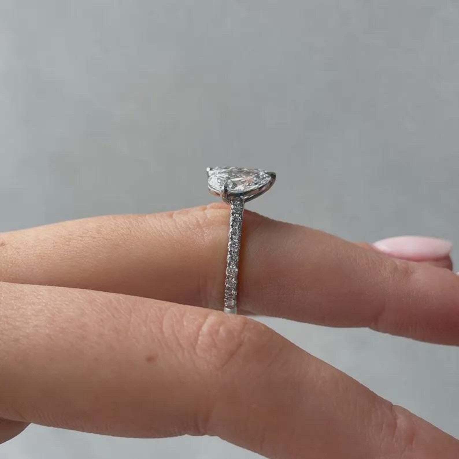 Pear And Marquise 2.80tcw Lab Diamond Engagement Ring | EF VS | IGI Certified