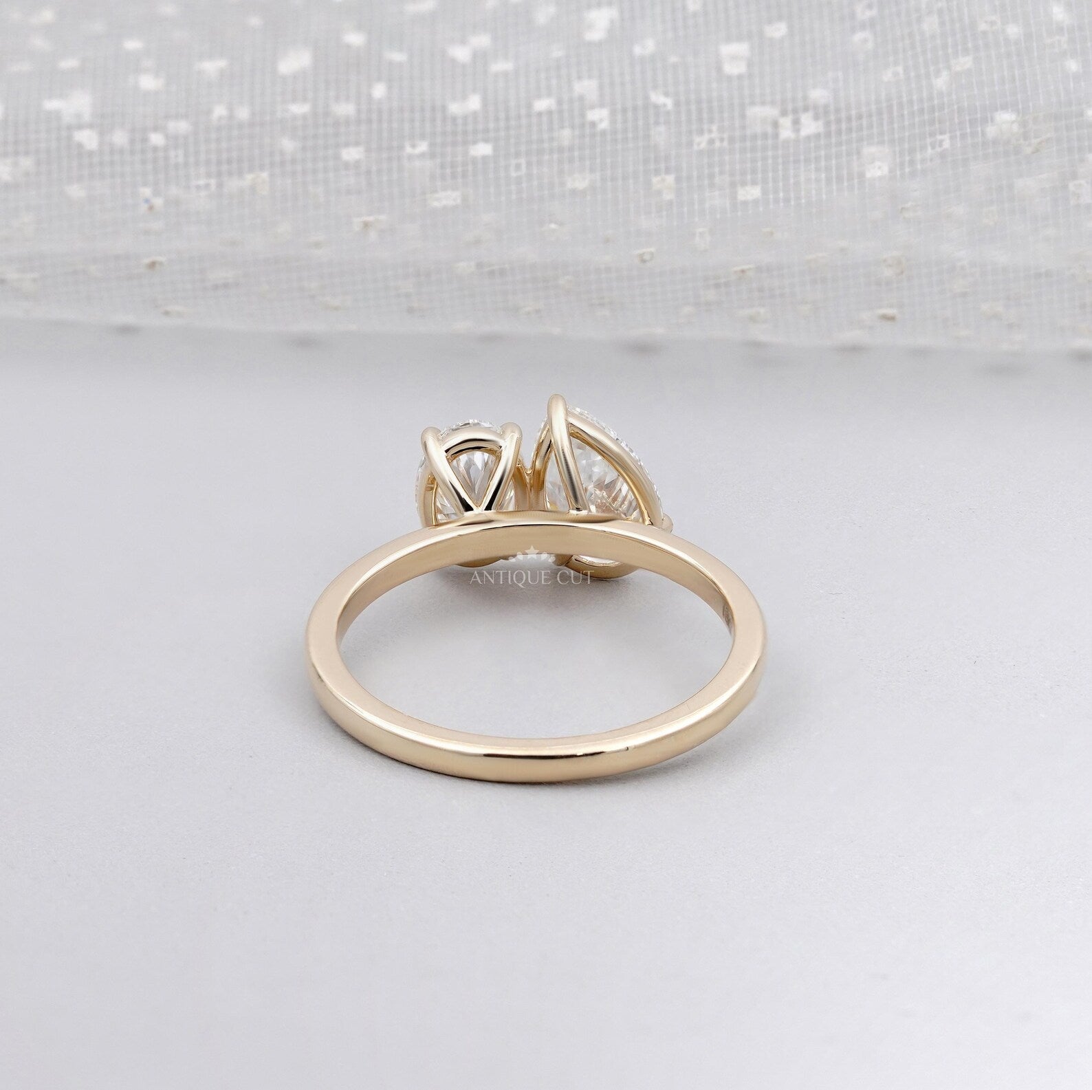 Oval And Pear 2.53tcw Lab Grown Diamond Toi et Moi Ring | Two Stone Engagement Ring