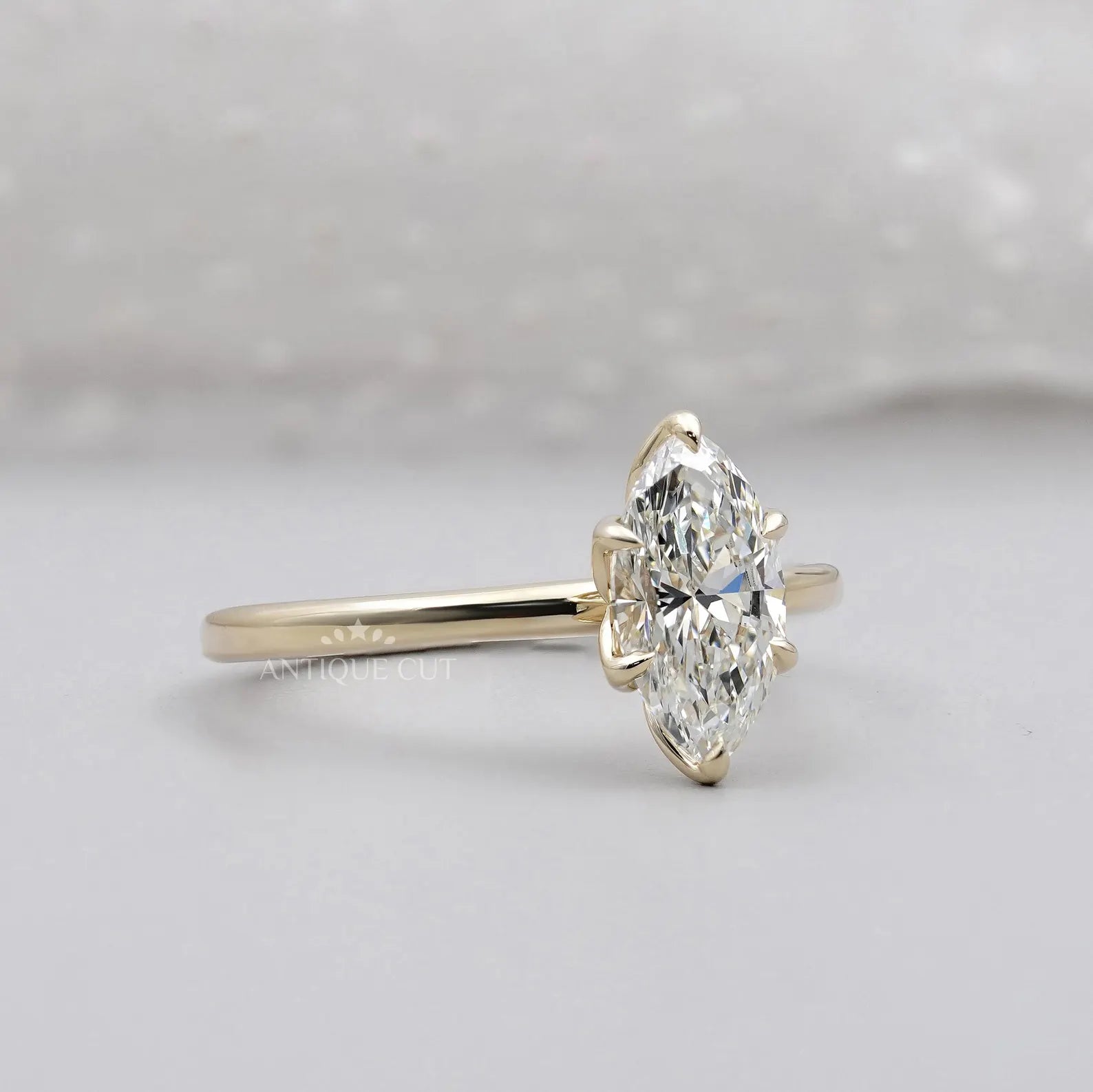 Marquise 1.52ct Lab Grown Diamond Solitaire Engagement Ring | Six-Prong | D–F Color | VVS–VS Clarity