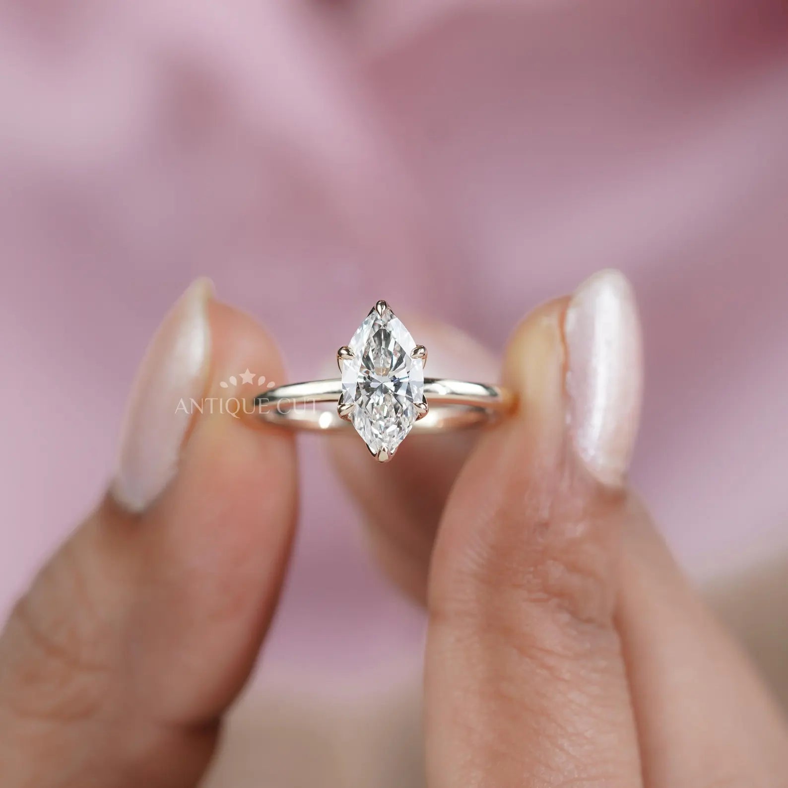 Marquise 1.52ct Lab Grown Diamond Solitaire Engagement Ring | Six-Prong | D–F Color | VVS–VS Clarity